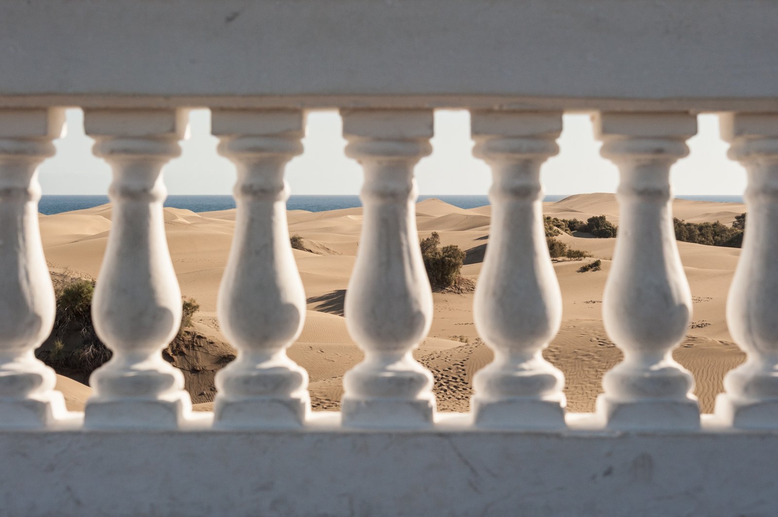 The sand dunes seen from the viewpoint at Riu Hotel.
