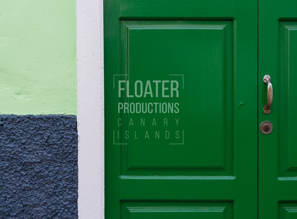 Colored walls and door..